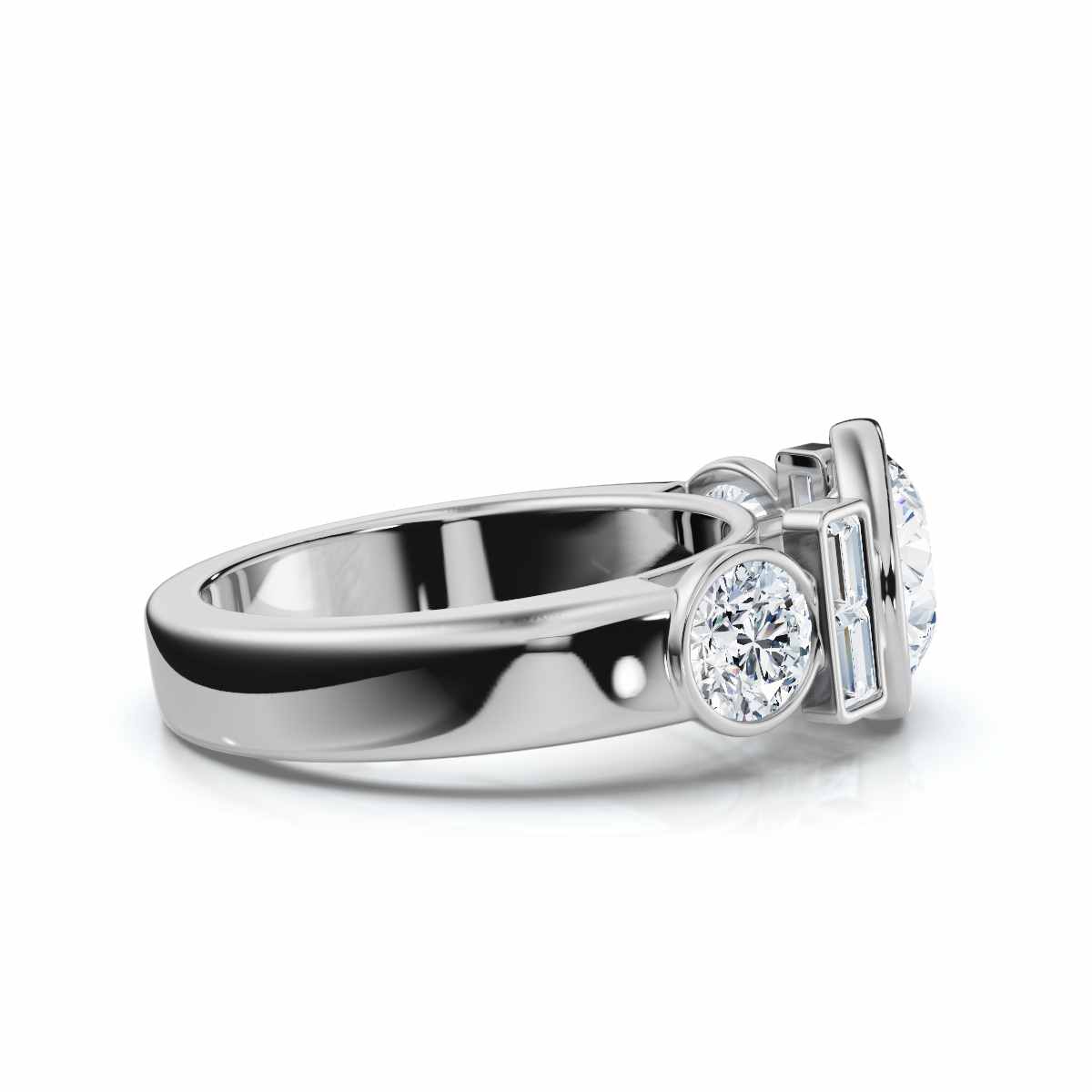14K White Gold Quintessa Accents Lab Grown Diamond Ring (1 ct. tw)