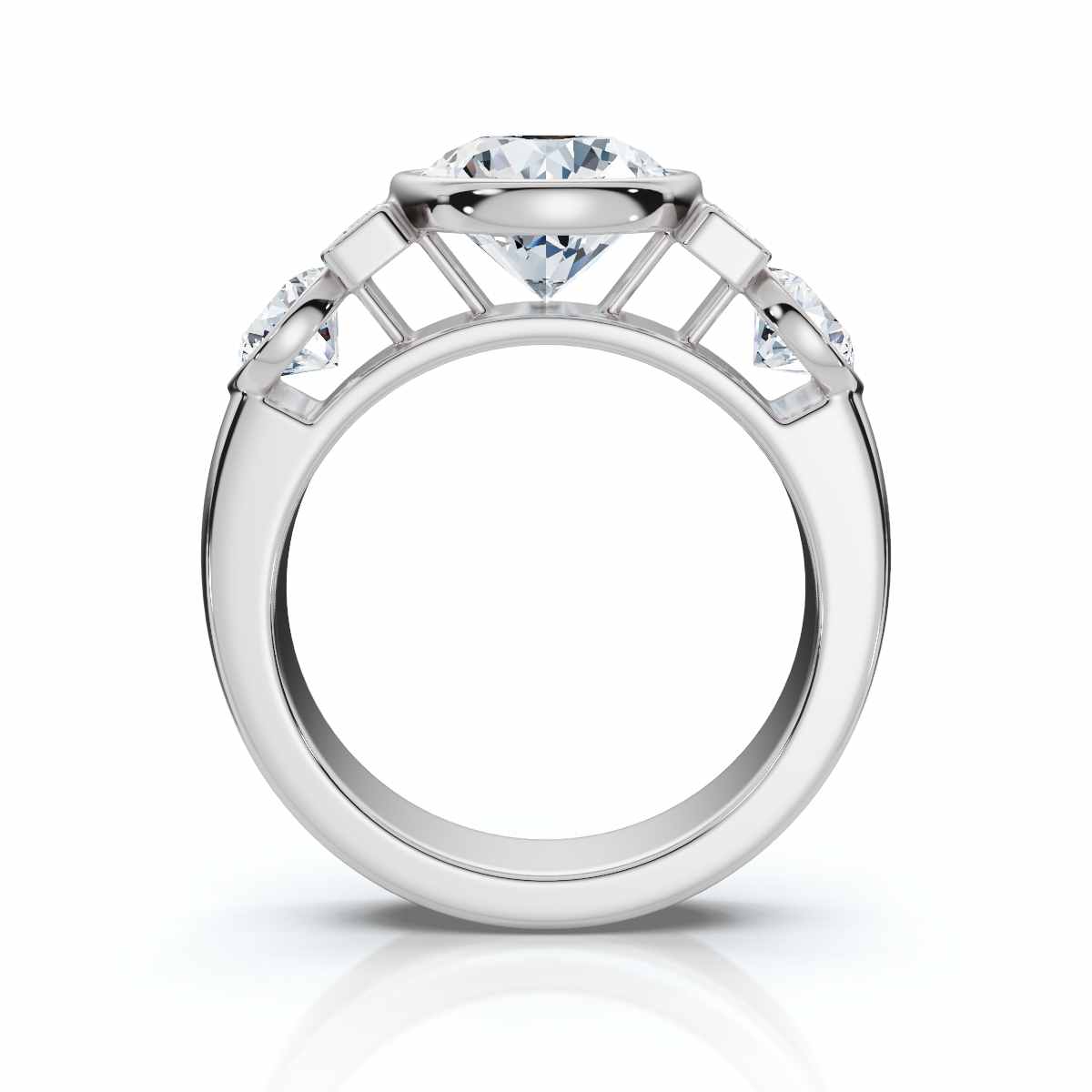 14K White Gold Quintessa Accents Lab Grown Diamond Ring (1 ct. tw)