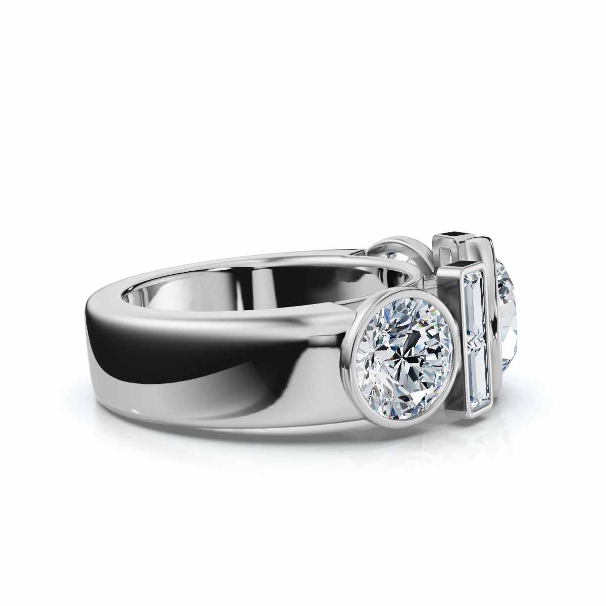 14K White Gold Quintessa Accents Lab Grown Diamond Ring (3 ct. tw)