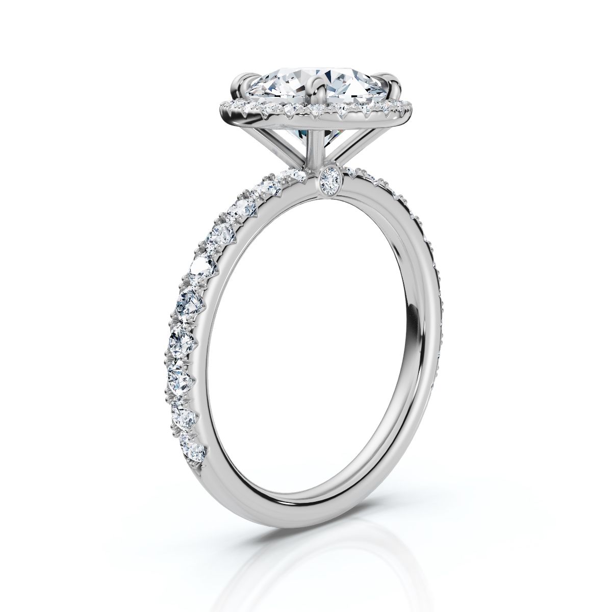 14K White Gold Latoya Halo Lab Grown Diamond Ring (2/3 ct. tw)