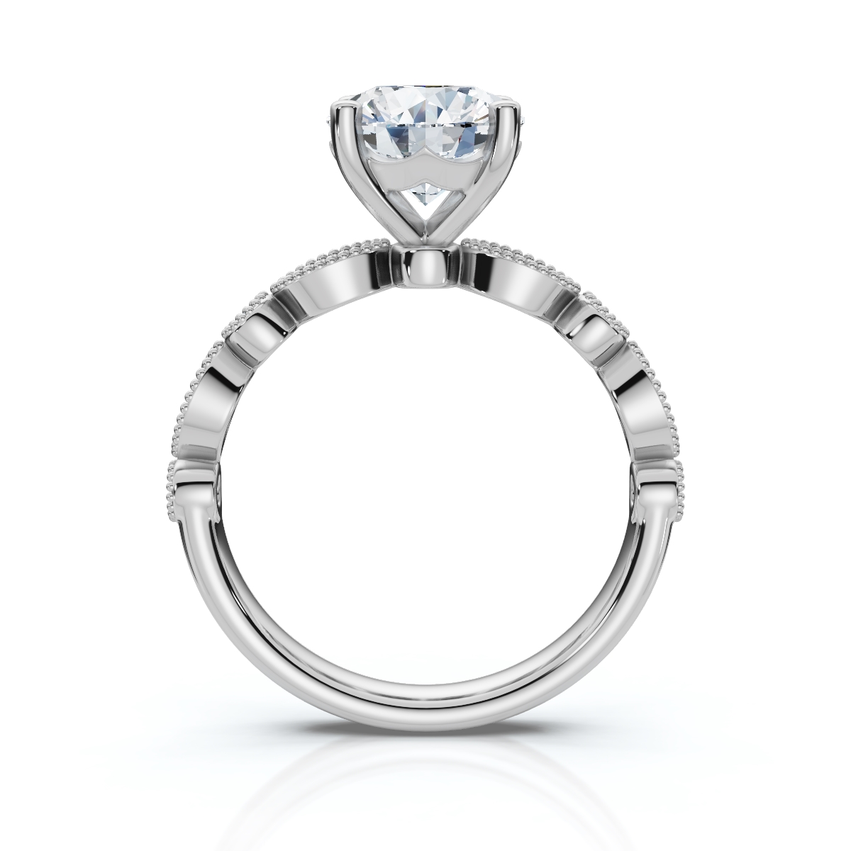 14K White Gold Thalassa Accents Lab Grown Diamond Ring (1/10 ct. tw)