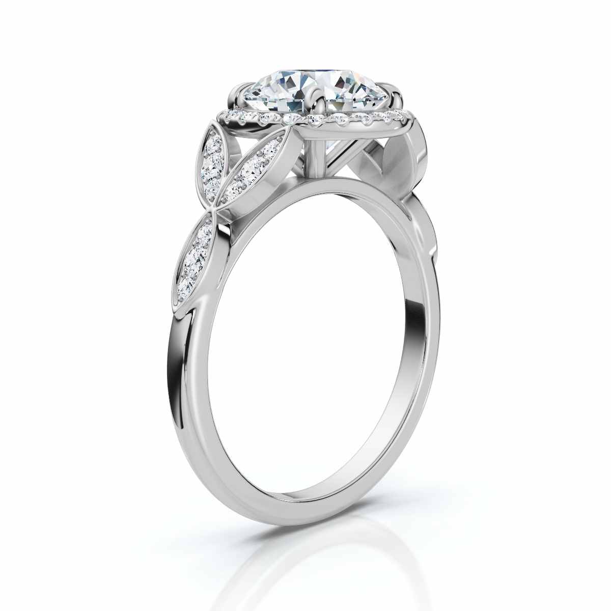 14K White Gold Danaya Nature Inspired Lab Grown Diamond Ring (1/4 ct. tw)