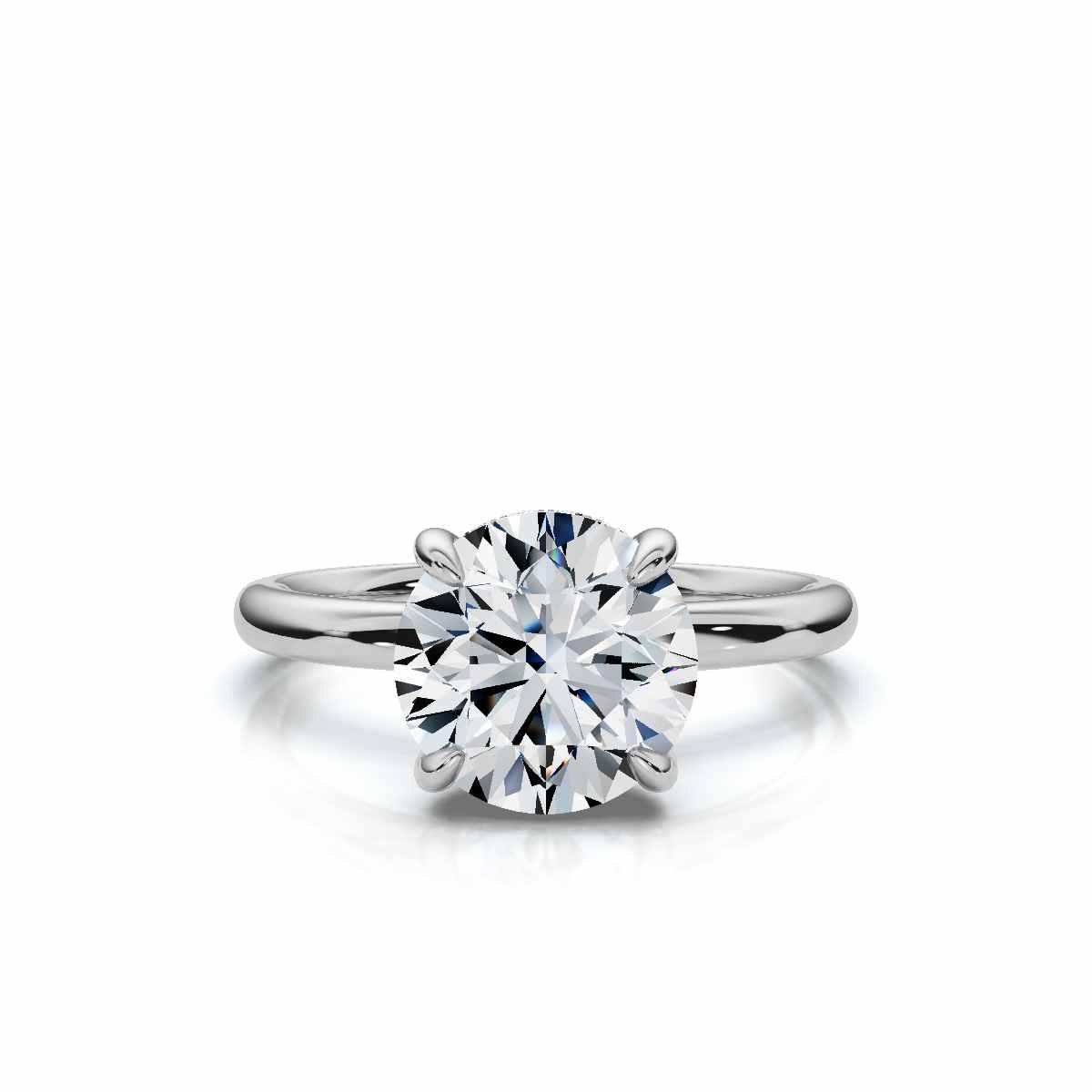 14K White Gold Lunara Hidden Accents Lab Grown Diamond Ring (1/10 ct. tw)
