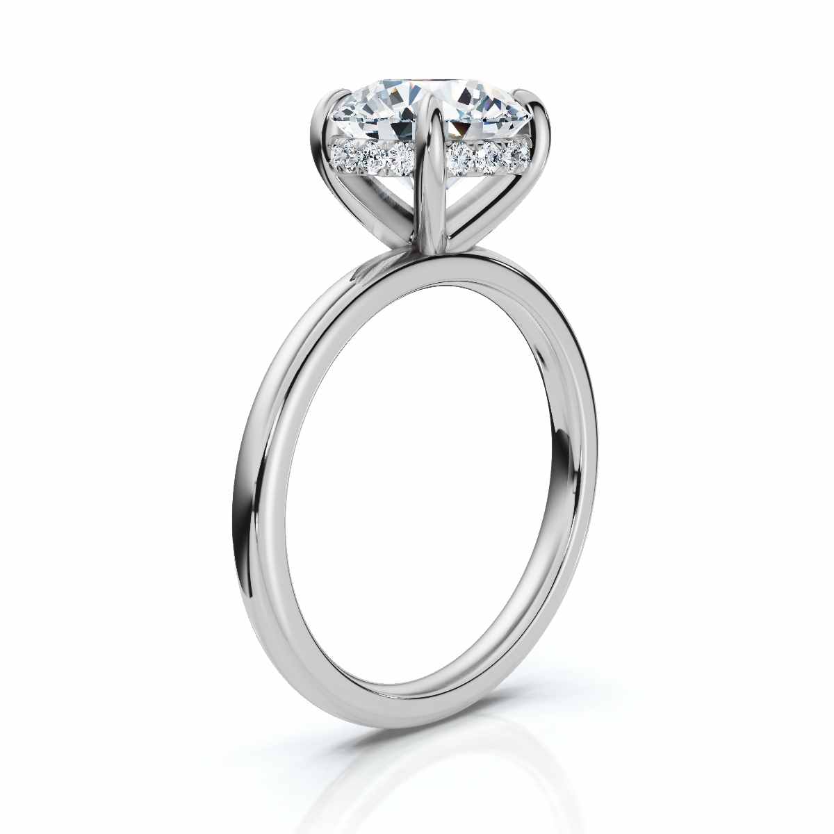 14K White Gold Lunara Hidden Accents Lab Grown Diamond Ring (1/10 ct. tw)