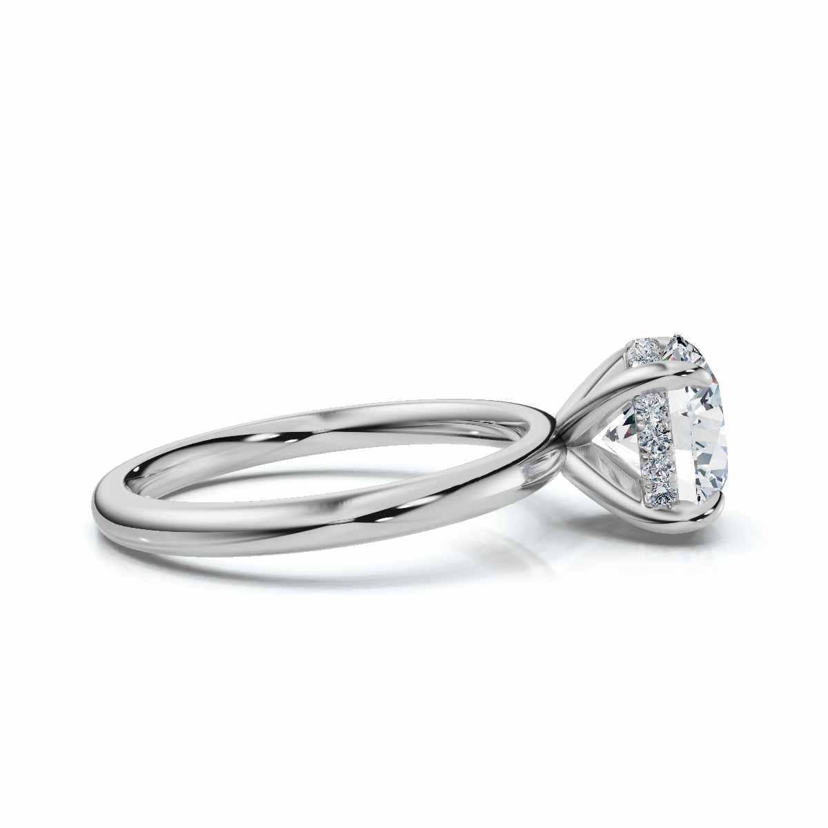 14K White Gold Lunara Hidden Accents Lab Grown Diamond Ring (1/10 ct. tw)