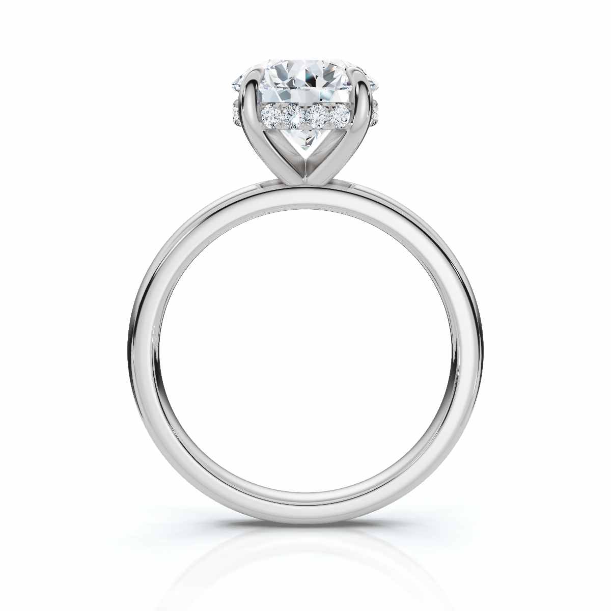 14K White Gold Lunara Hidden Accents Lab Grown Diamond Ring (1/10 ct. tw)