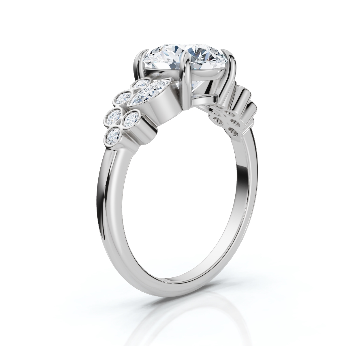 14K White Gold Noema Accents Lab Grown Diamond Ring (1/4 ct. tw)