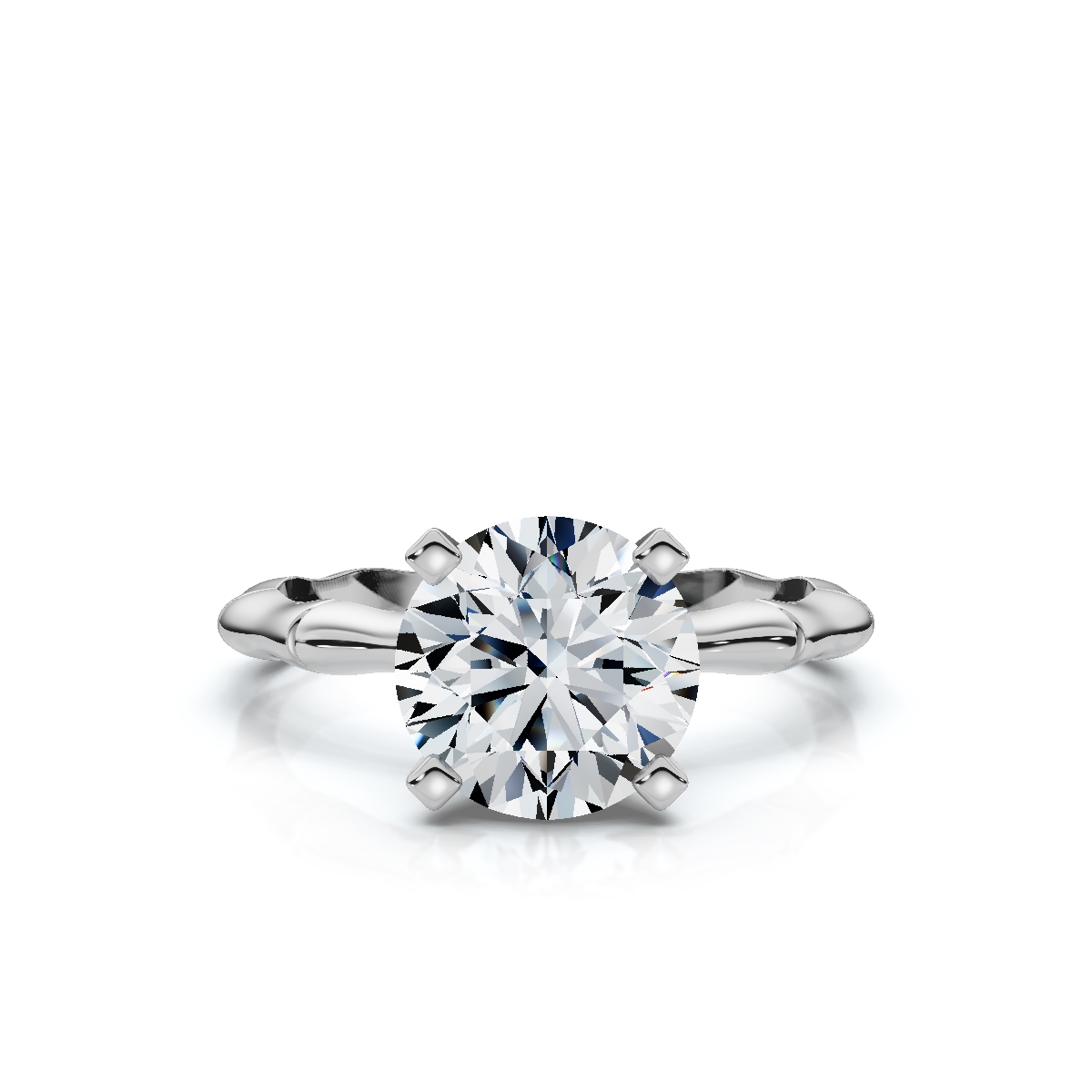 14K White Gold Bey Solitaire Engagement Ring 