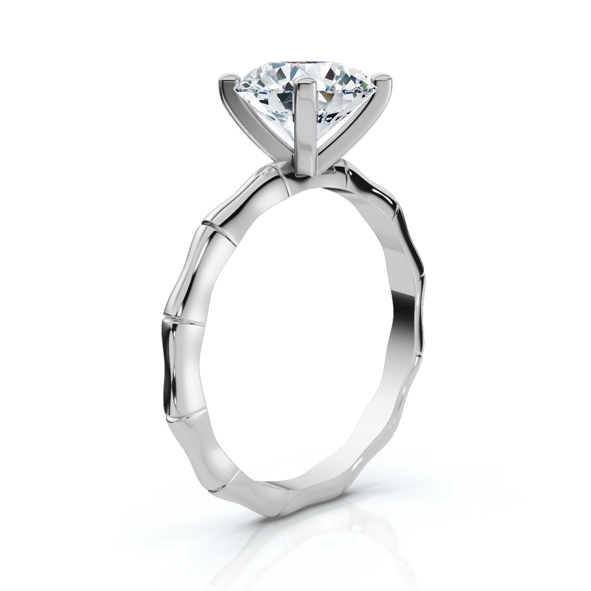 14K White Gold Bey Solitaire Engagement Ring 