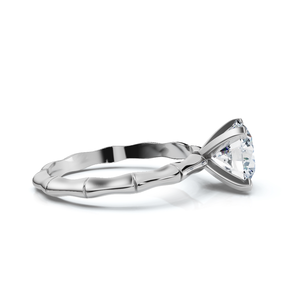 14K White Gold Bey Solitaire Engagement Ring 