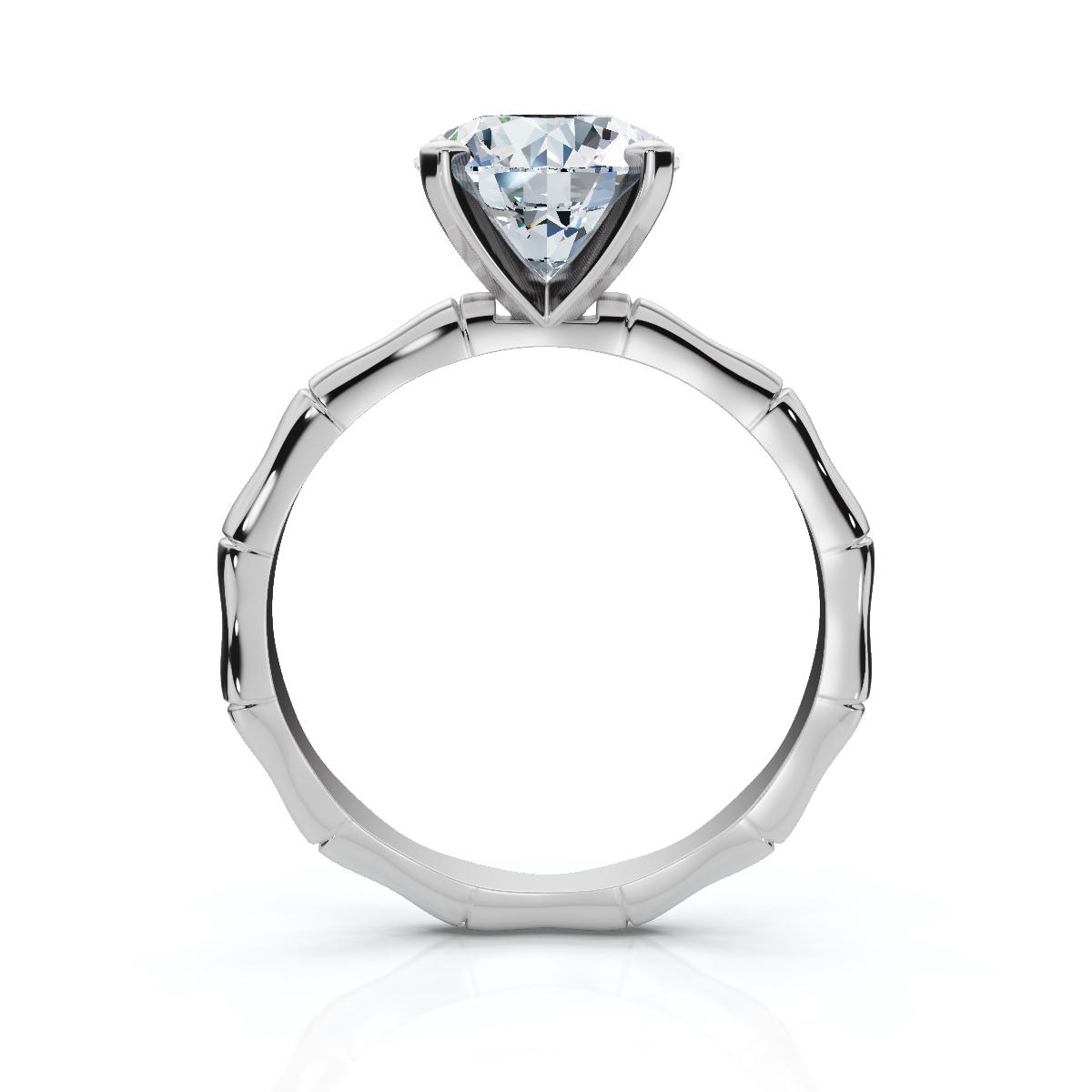 14K White Gold Bey Solitaire Engagement Ring 