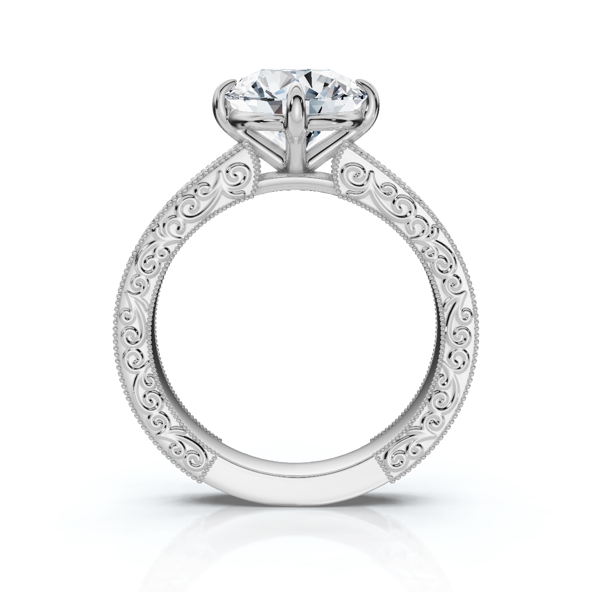 14K White Gold Kaelira Solitaire Engagement Ring 