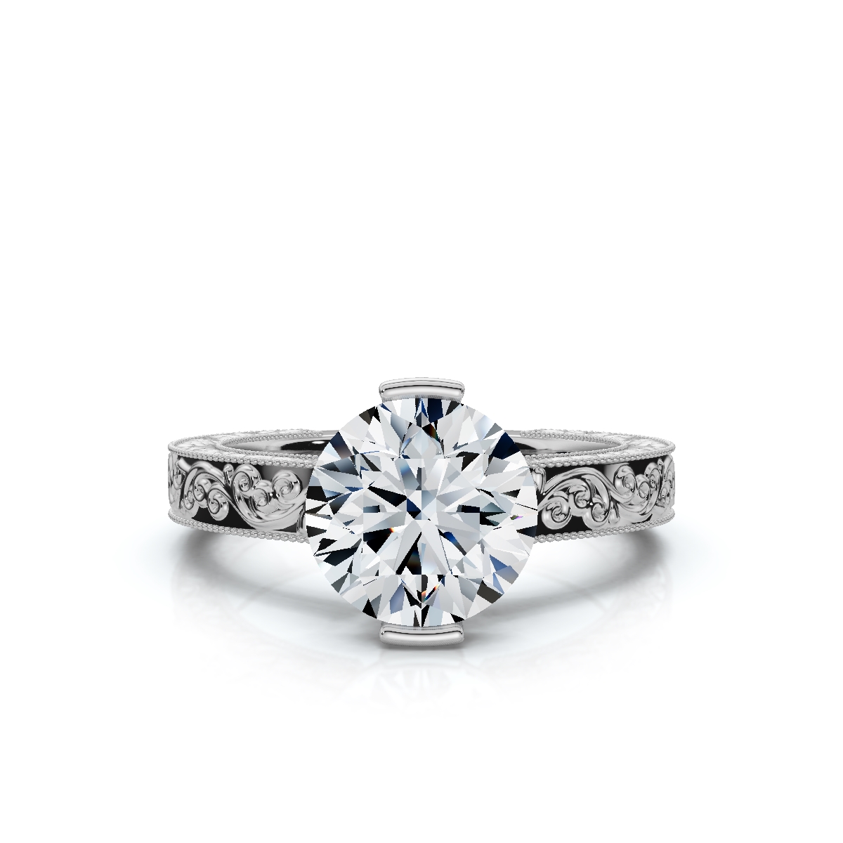 14K White Gold Kaelira Solitaire Engagement Ring 
