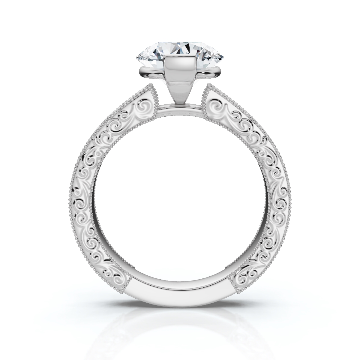 14K White Gold Kaelira Solitaire Engagement Ring 
