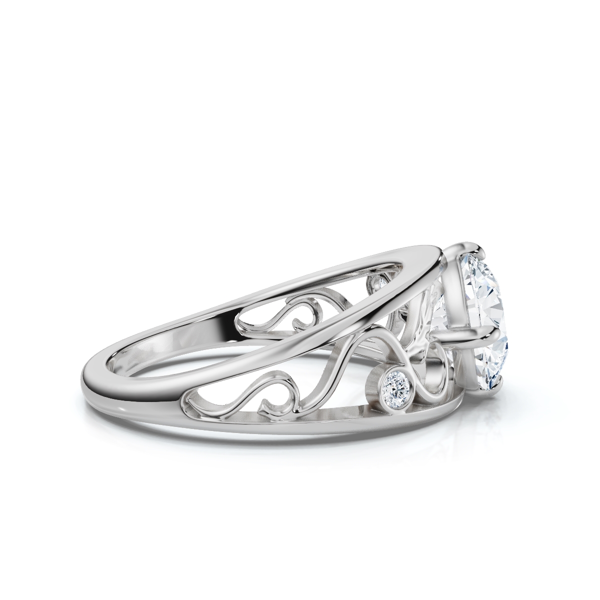 14K White Gold Valkyrie Lab Grown Diamond Ring (1/20 ct. tw)