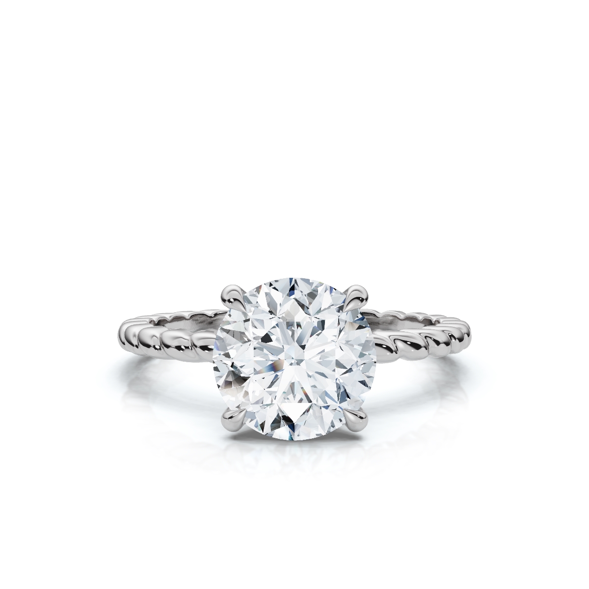 14K White Gold Caelina Solitaire Engagement Ring 