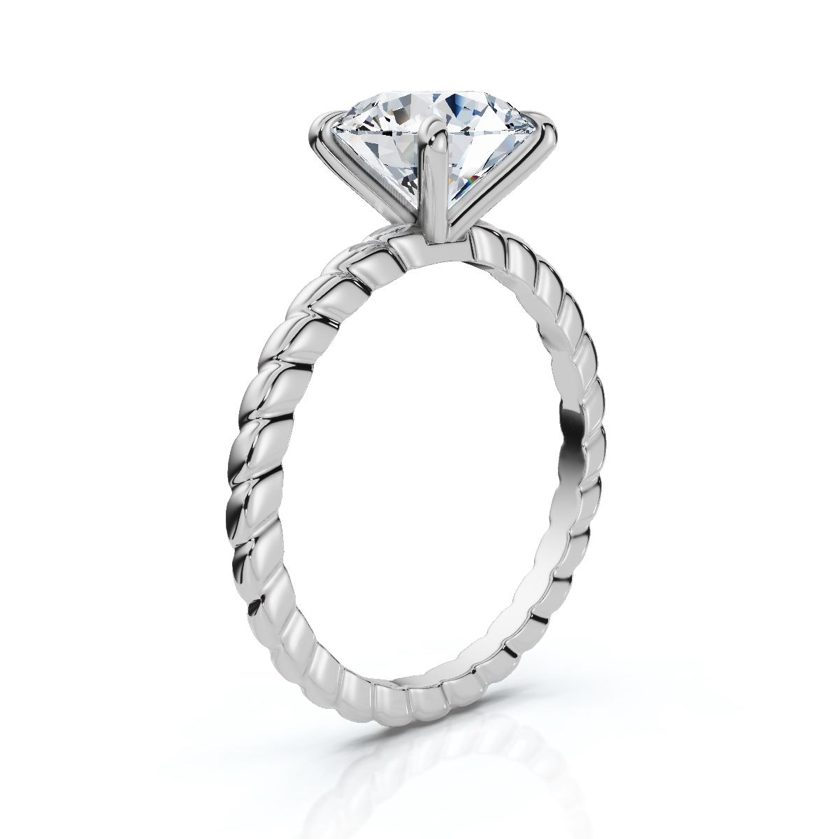 14K White Gold Caelina Solitaire Engagement Ring 