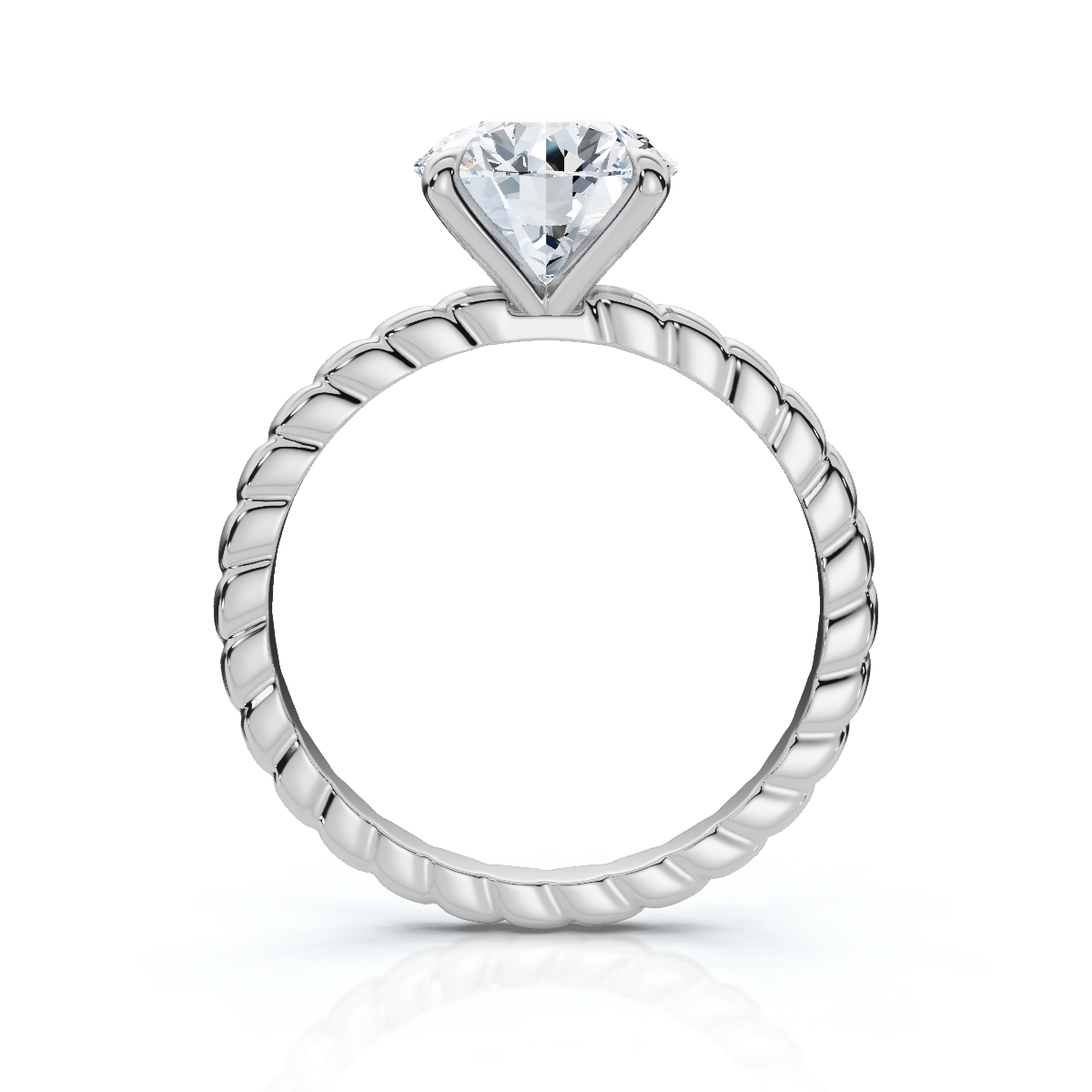 14K White Gold Caelina Solitaire Engagement Ring 