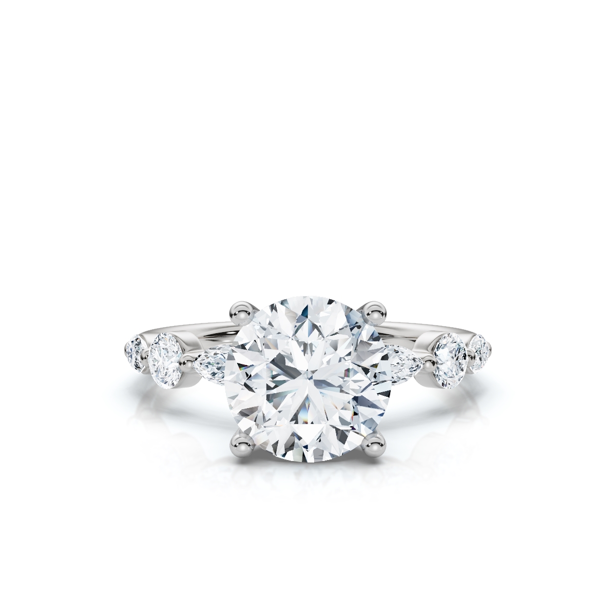 14K White Gold Saelira Hidden Accents Lab Grown Diamond Ring (1/3 ct. tw)