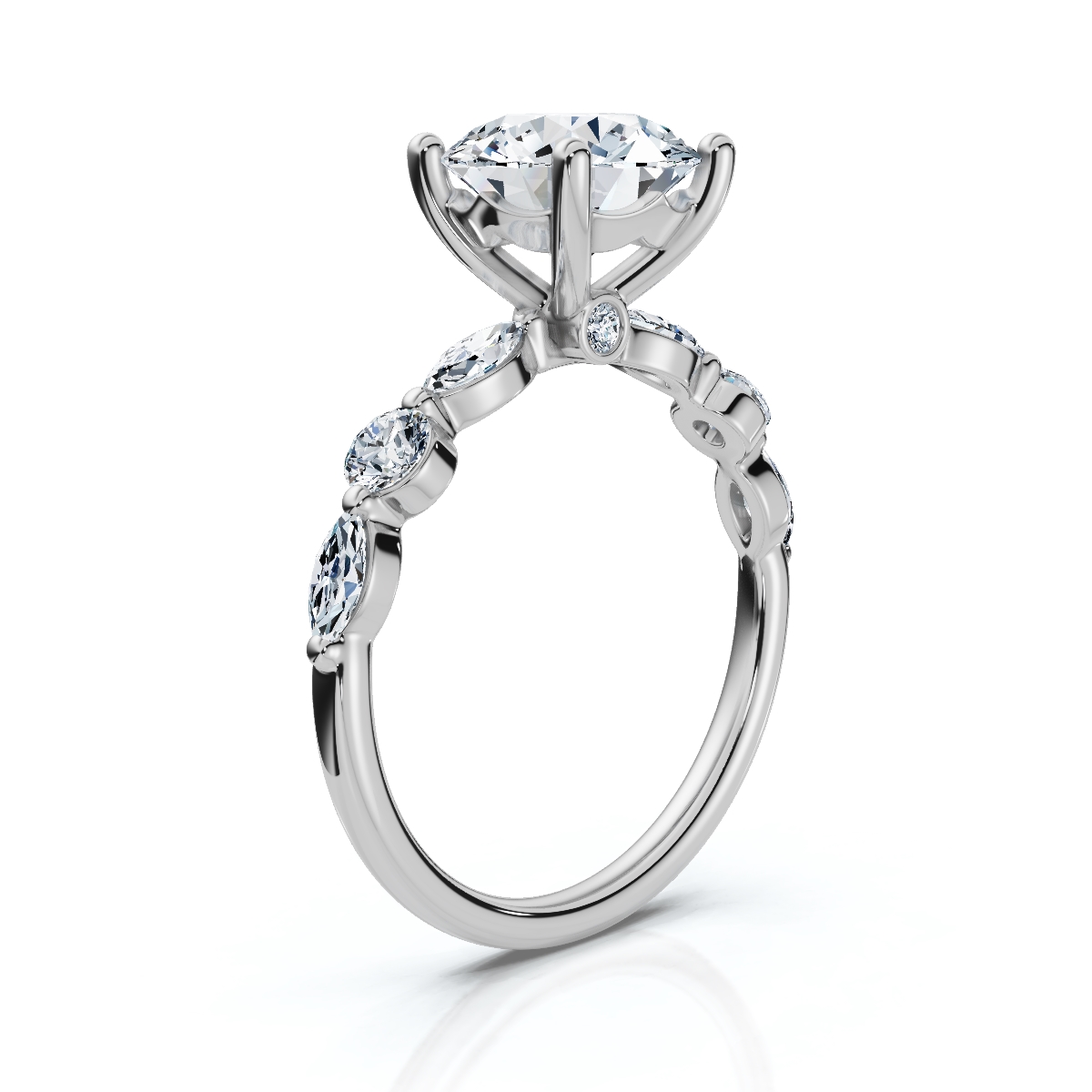 14K White Gold Saelira Hidden Accents Lab Grown Diamond Ring (1/3 ct. tw)