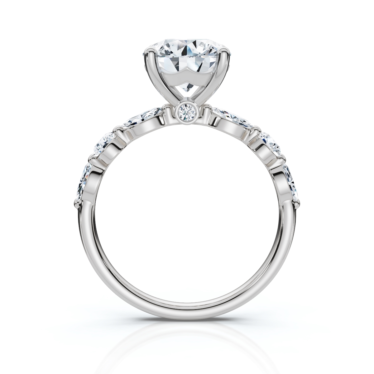 14K White Gold Saelira Hidden Accents Lab Grown Diamond Ring (1/3 ct. tw)
