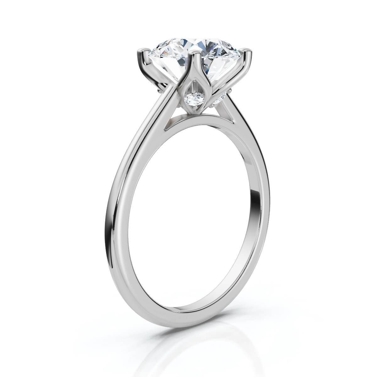 14K White Gold Braelith Hidden Accents Lab Grown Diamond Engagement Ring (1/20 ct. tw)