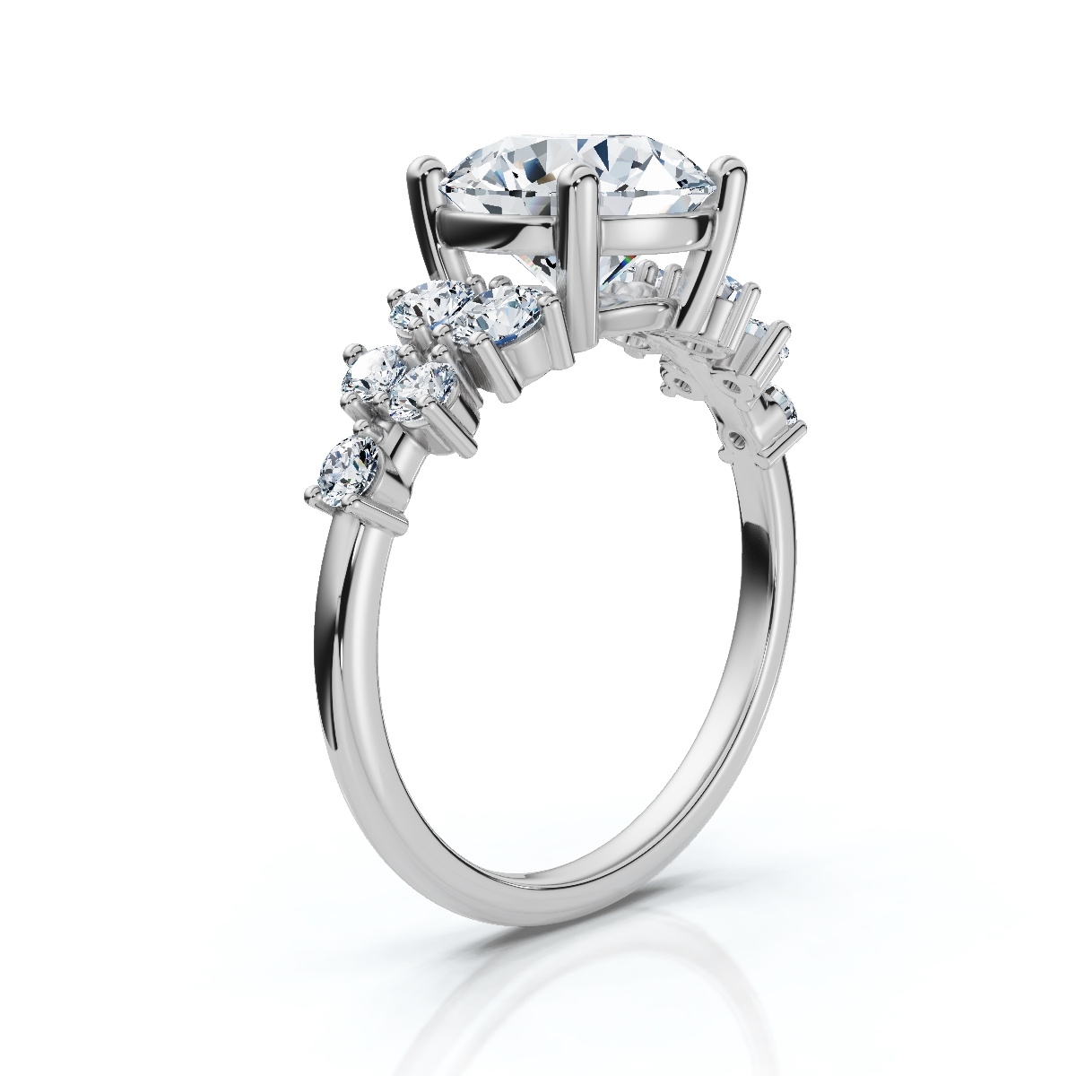 14K White Gold Lioren Accents Lab Grown Diamond Ring (2/5 ct. tw)