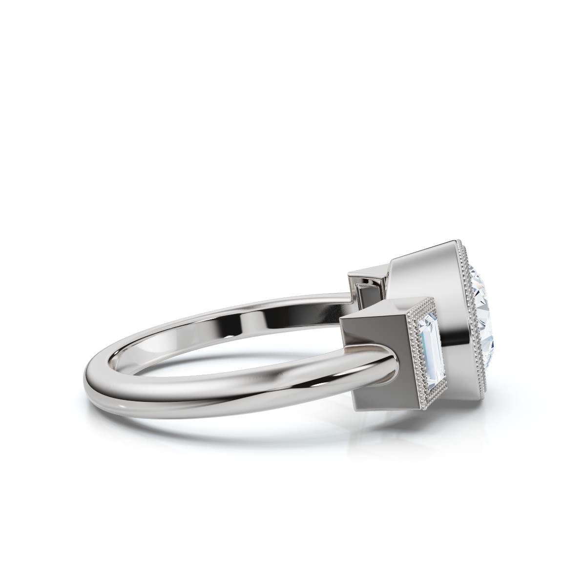 14K White Gold Norine Three Stone Baguette Lab Grown Diamond Ring (1/3 ct. tw)