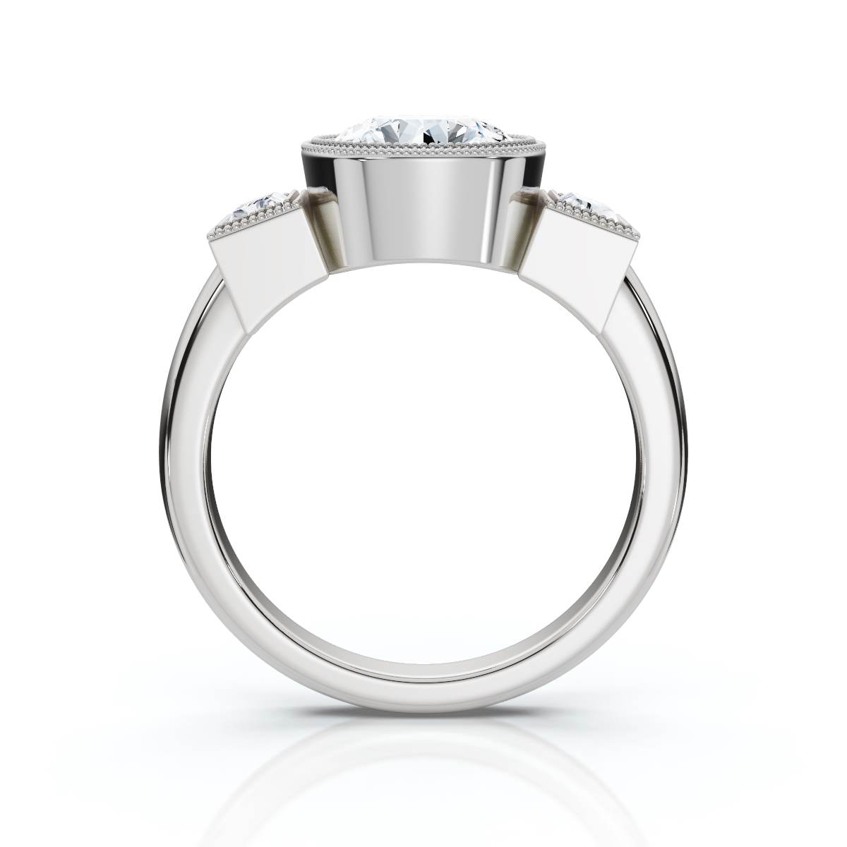 14K White Gold Norine Three Stone Baguette Lab Grown Diamond Ring (1/3 ct. tw)