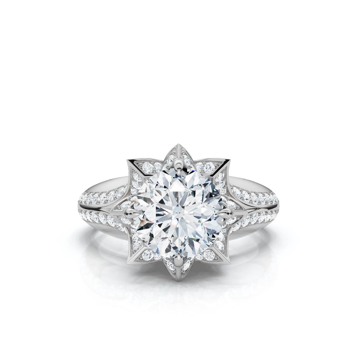 14K White Gold Corena Accents Lab Grown Diamond Ring (2/3 ct. tw)