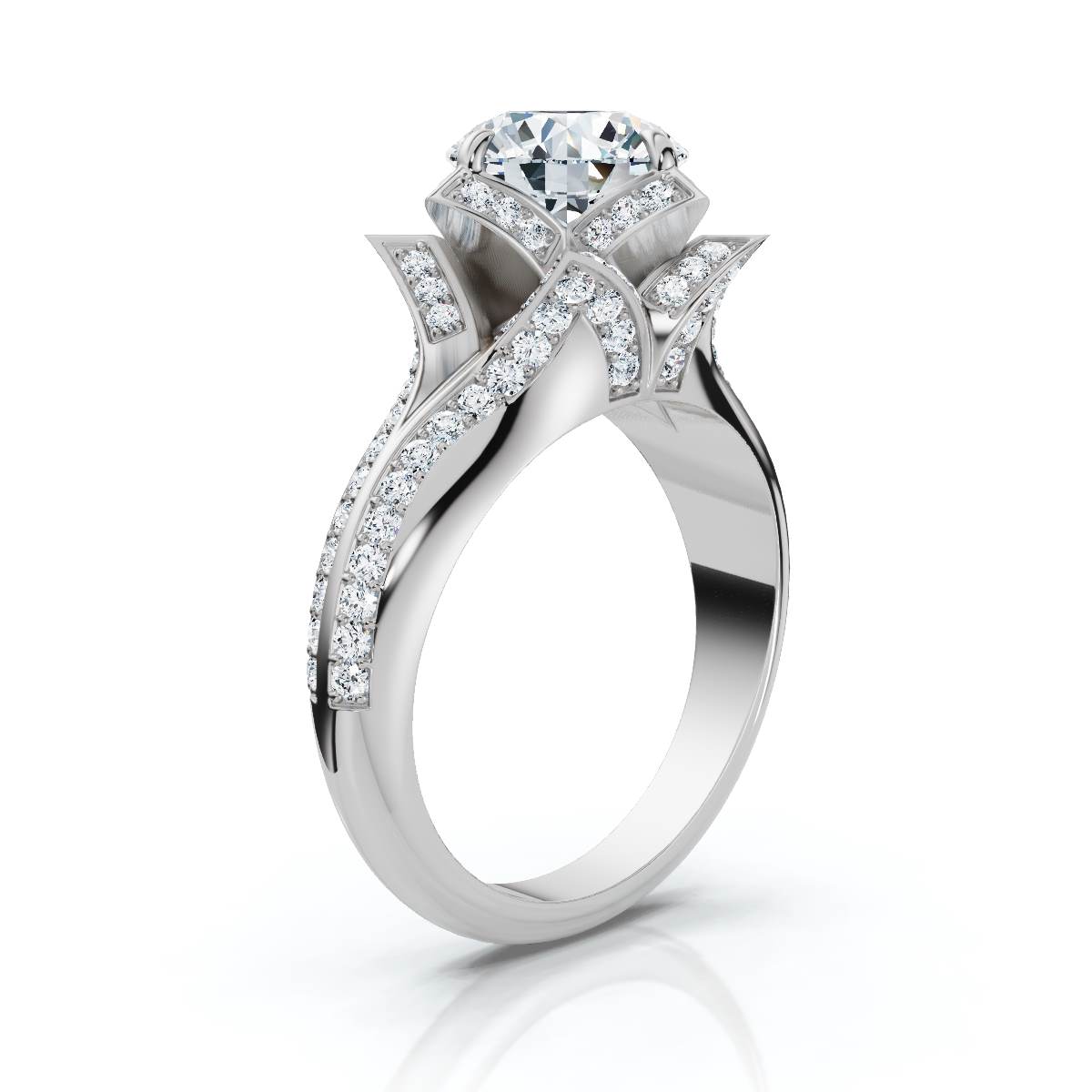 14K White Gold Corena Accents Lab Grown Diamond Ring (2/3 ct. tw)