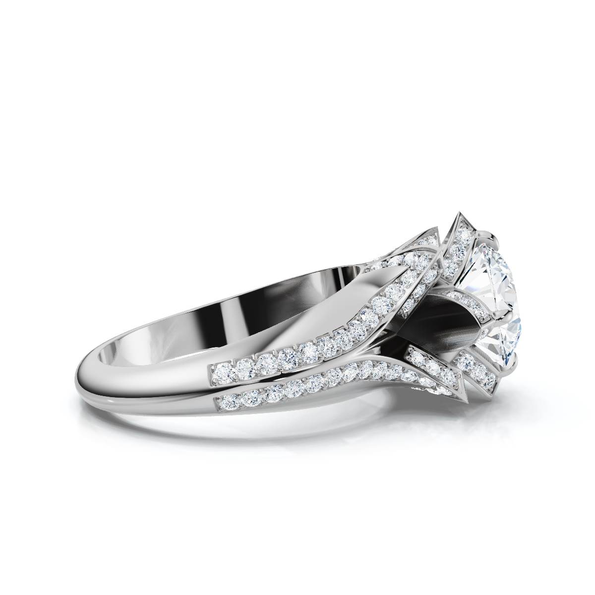 14K White Gold Corena Accents Lab Grown Diamond Ring (2/3 ct. tw)