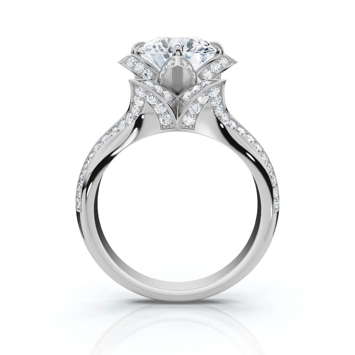 14K White Gold Corena Accents Lab Grown Diamond Ring (2/3 ct. tw)