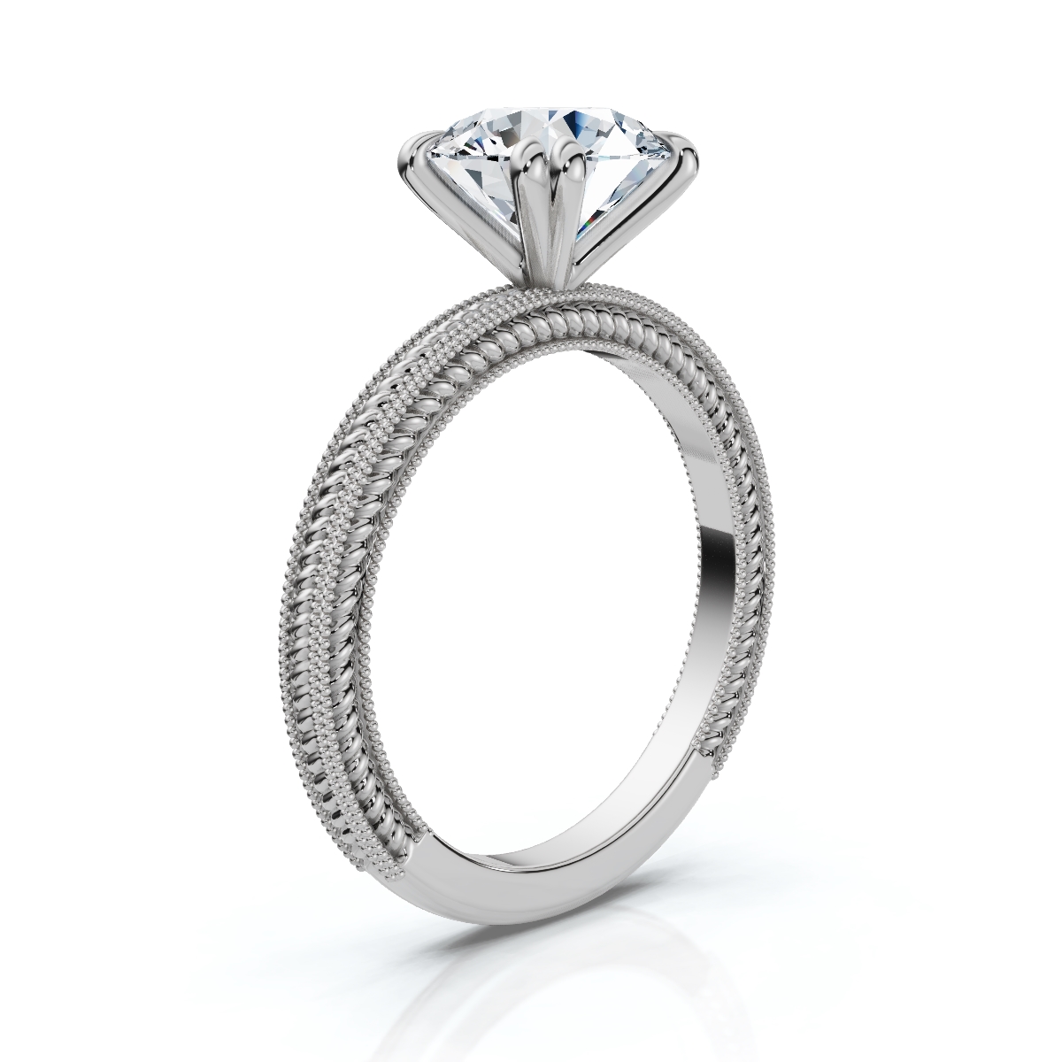 14K White Gold Aelin Solitaire Engagement Ring 