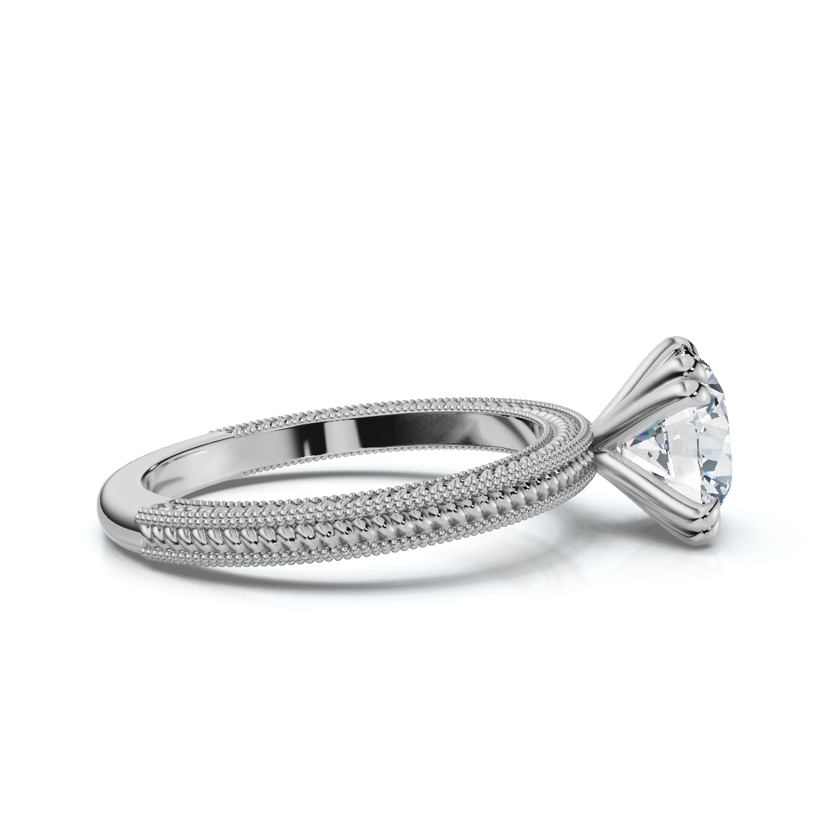 14K White Gold Aelin Solitaire Engagement Ring 