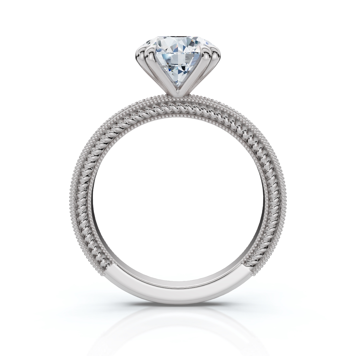 14K White Gold Aelin Solitaire Engagement Ring 