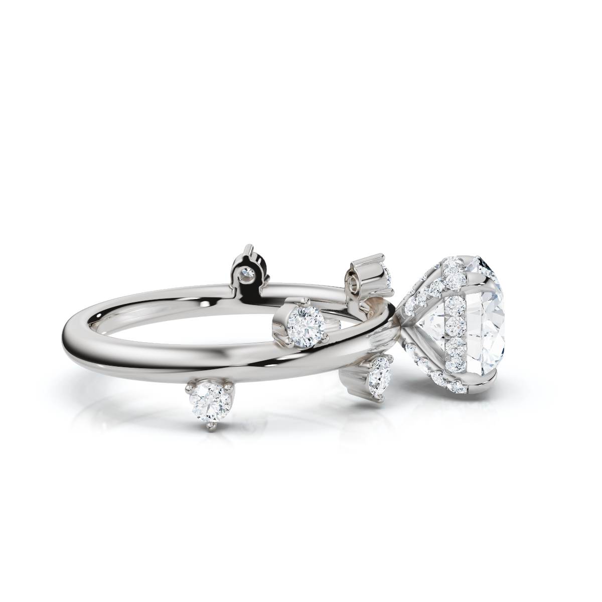 14K White Gold Orielle Accents Lab Grown Diamond Ring (1/3 ct. tw)