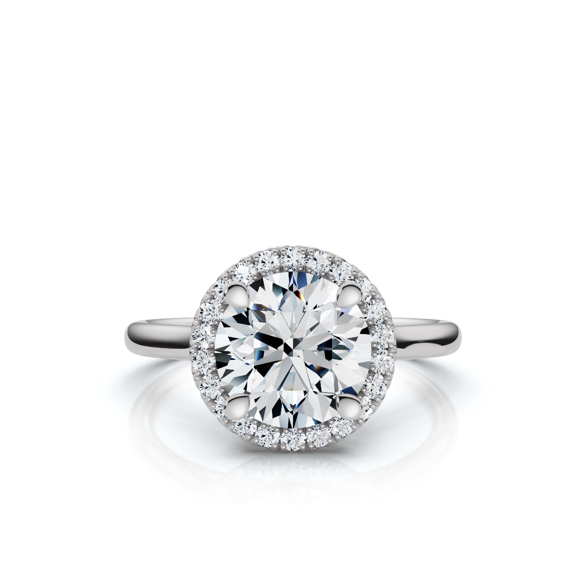 14K White Gold Crimson Halo Lab Grown Diamond Ring (1/6 ct. tw)
