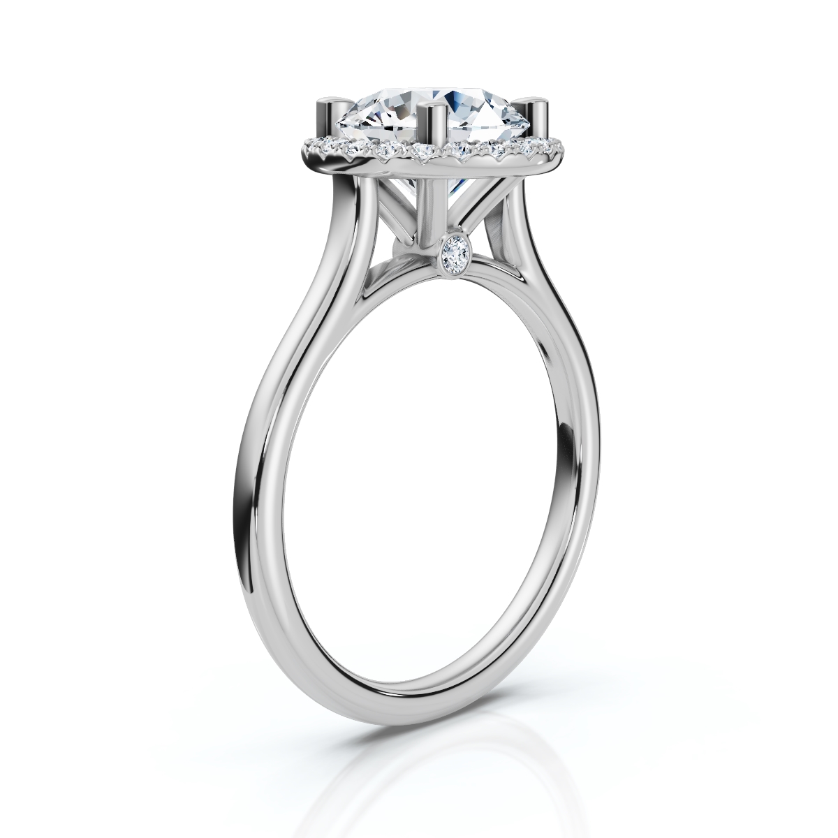 14K White Gold Crimson Halo Lab Grown Diamond Ring (1/6 ct. tw)