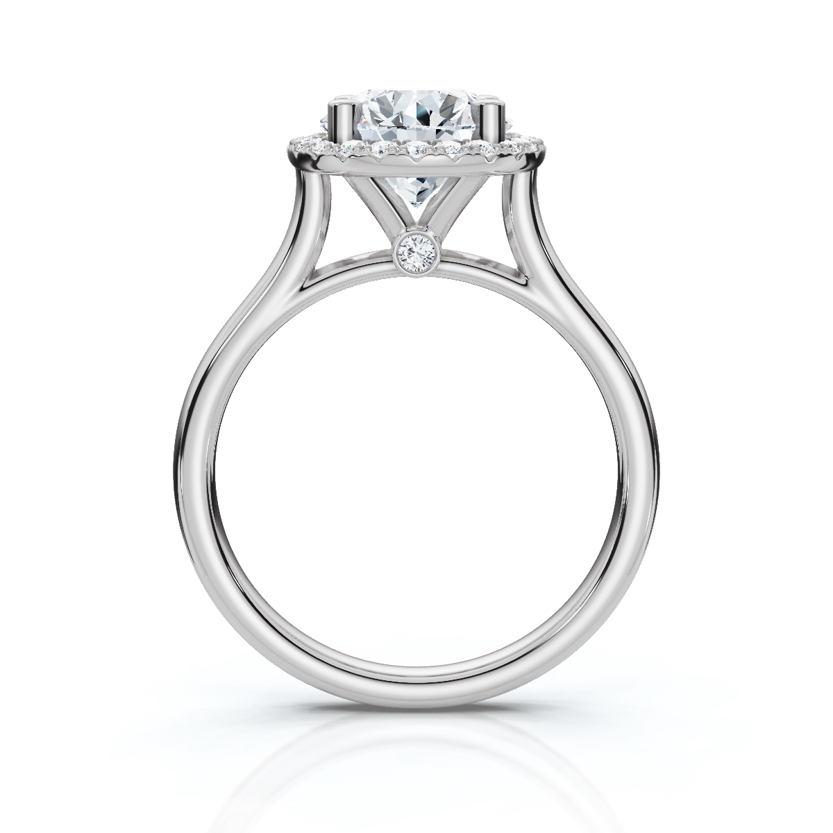 14K White Gold Crimson Halo Lab Grown Diamond Ring (1/6 ct. tw)