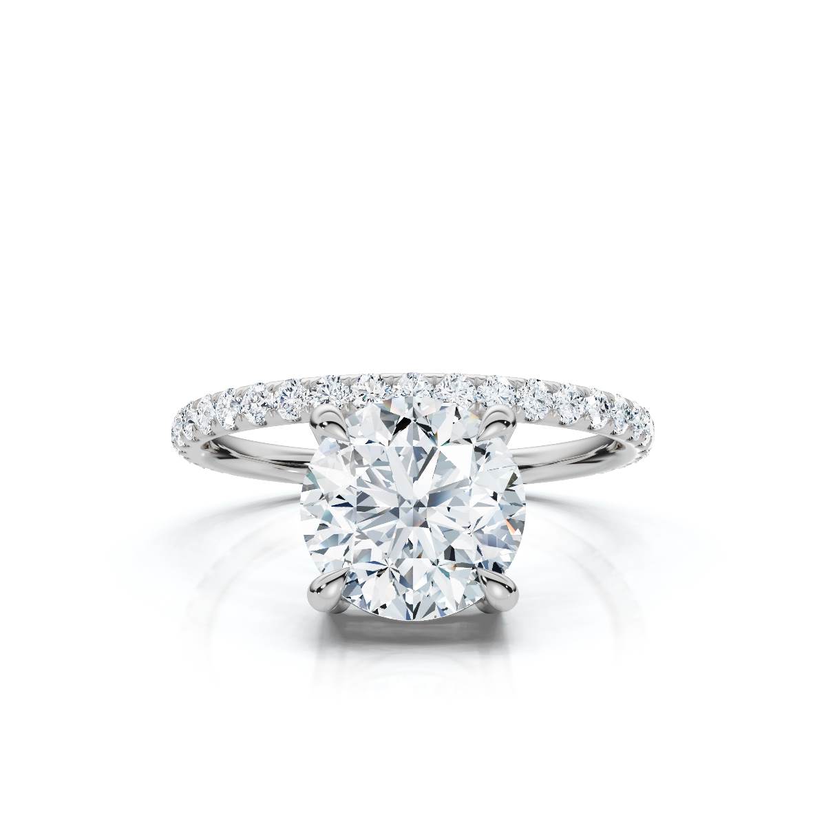 14K White Gold Sereline Accents Lab Grown Diamond Ring (1/3 ct. tw)