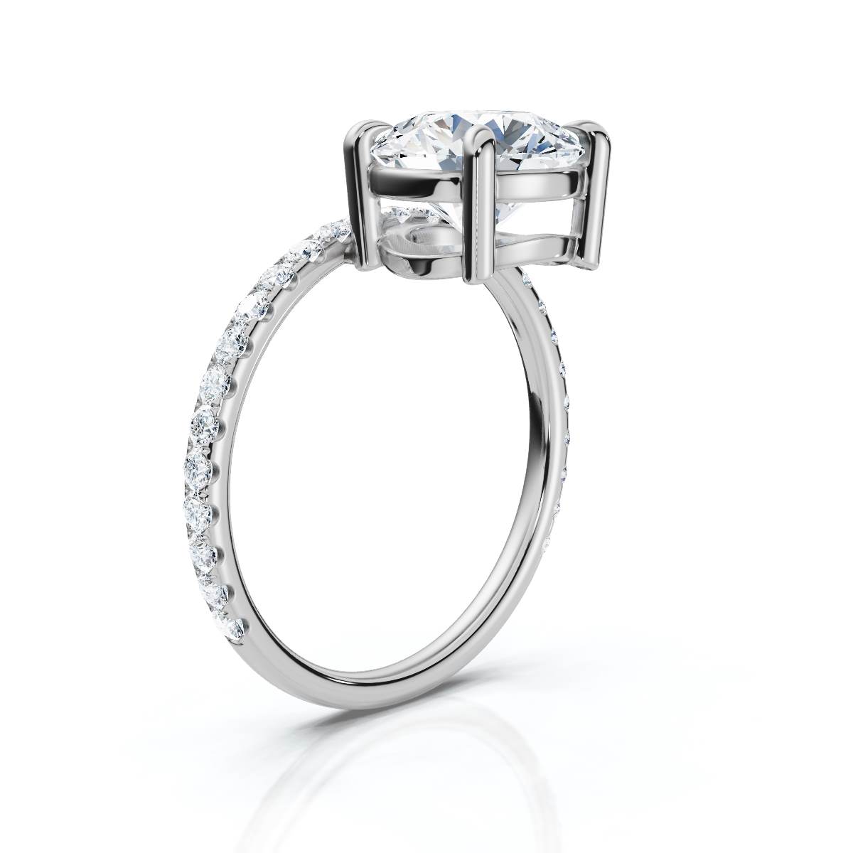 14K White Gold Sereline Accents Lab Grown Diamond Ring (1/3 ct. tw)