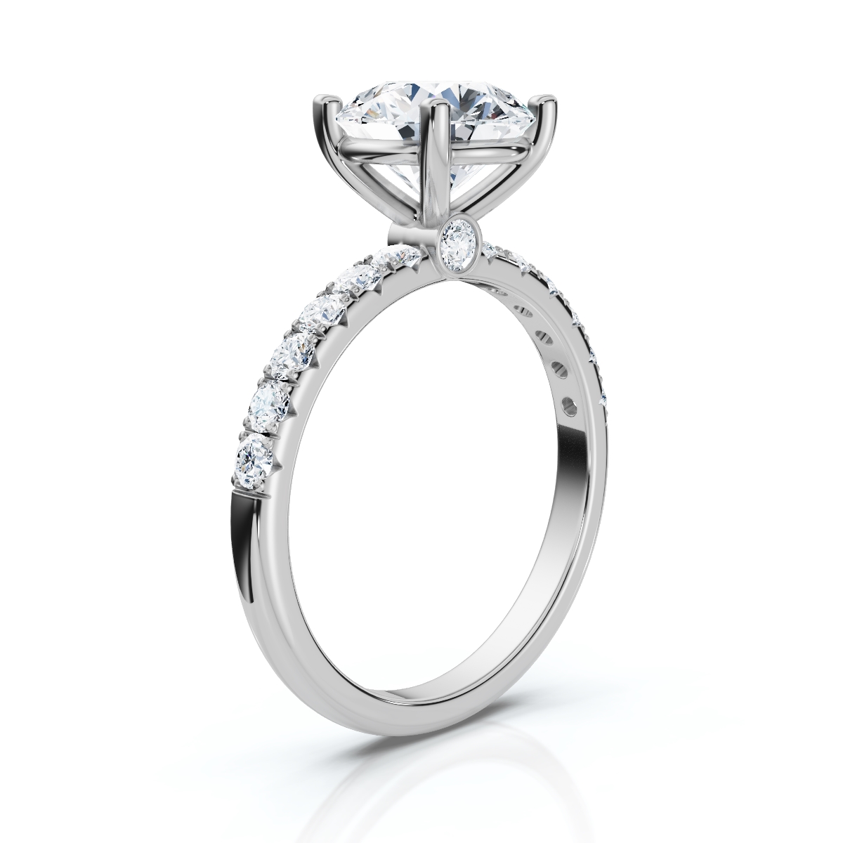 14K White Gold Daena Accents Lab Grown Diamond Ring (1/3 ct. tw)