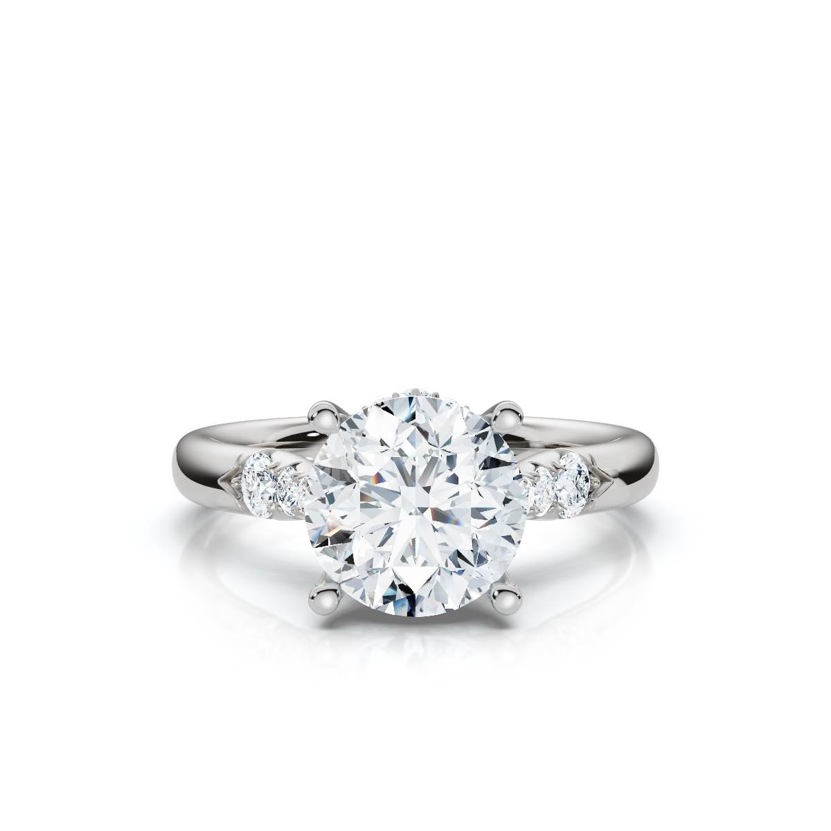 14K White Gold Maristella Accents Lab Grown Diamond Ring (1/4 ct. tw)