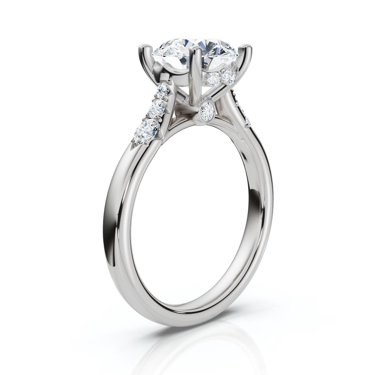 14K White Gold Maristella Accents Lab Grown Diamond Ring (1/4 ct. tw)