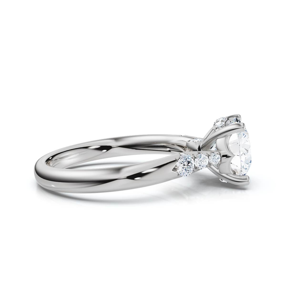 14K White Gold Maristella Accents Lab Grown Diamond Ring (1/4 ct. tw)