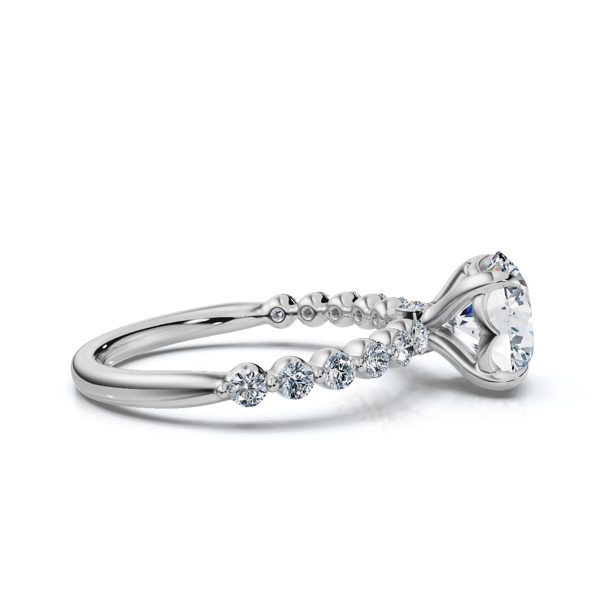 14K White Gold Sherah Accents Lab Grown Diamond Ring (1/3 ct. tw)