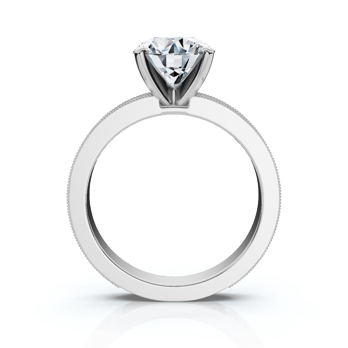 14K White Gold Purnima Solitaire Lab Grown Diamond Ring