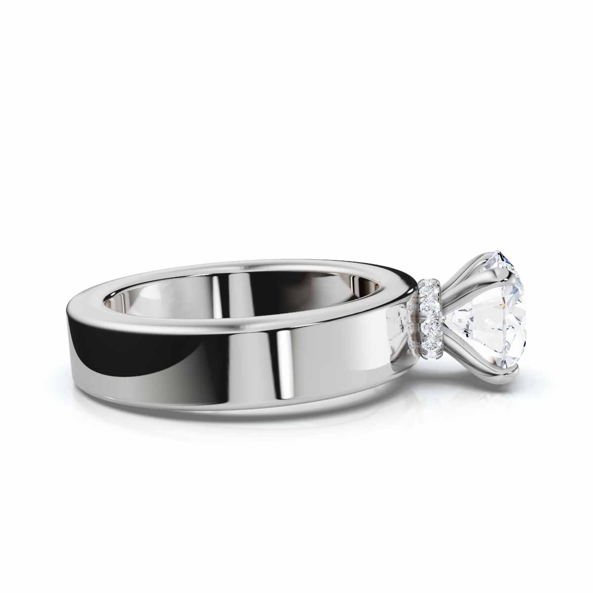 14K White Gold Amarise Hidden Accents Lab Grown Diamond Engagement Ring (1/20 ct. tw)
