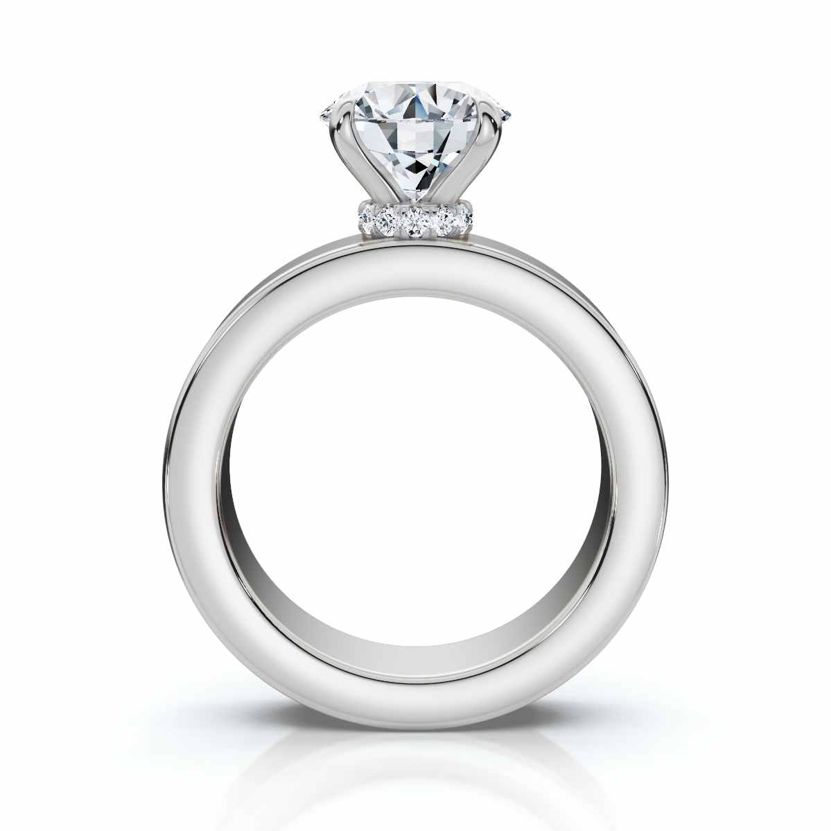 14K White Gold Amarise Hidden Accents Lab Grown Diamond Engagement Ring (1/20 ct. tw)